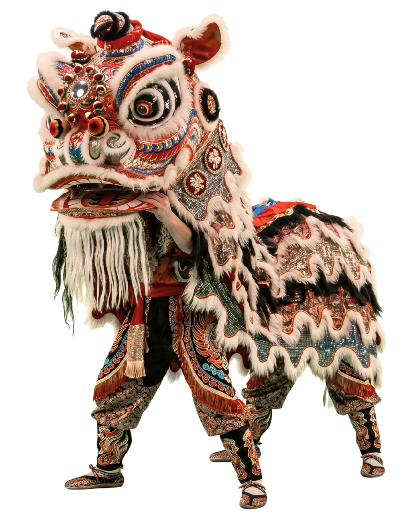 un león tradicional de la danza del león chino